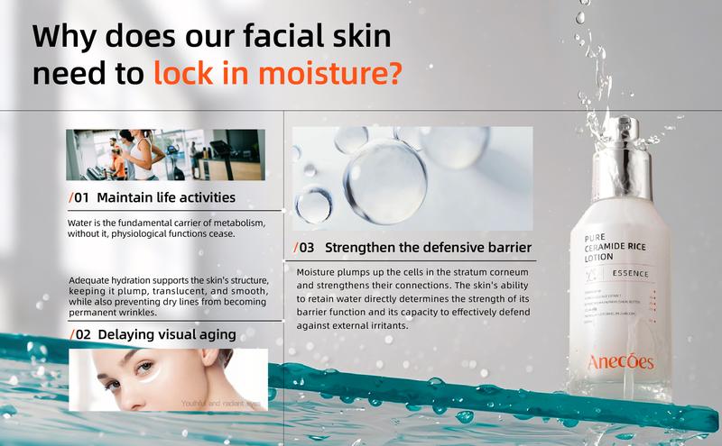 2 Pcs ANECOES Glass Skin Facial Lotion with Ceramide NP | Deeply Locks in Moisture & Strengthens Skin Barrier for a Dewy, Plump Glow | Lightweight, Non-Sticky for All Skin Types (1.75 Fl Oz)