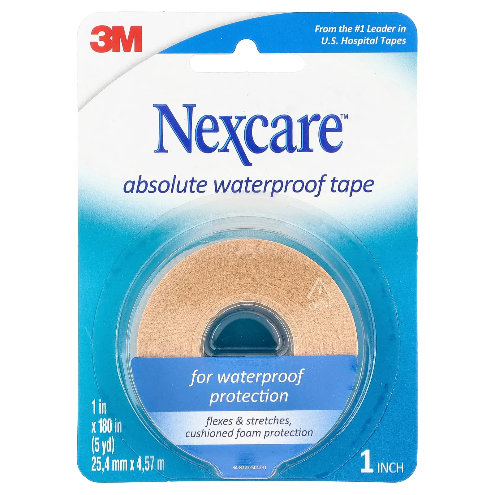 Nexcare Absolute Waterproof Tape, Medium Hold, 180 in (5 yd)