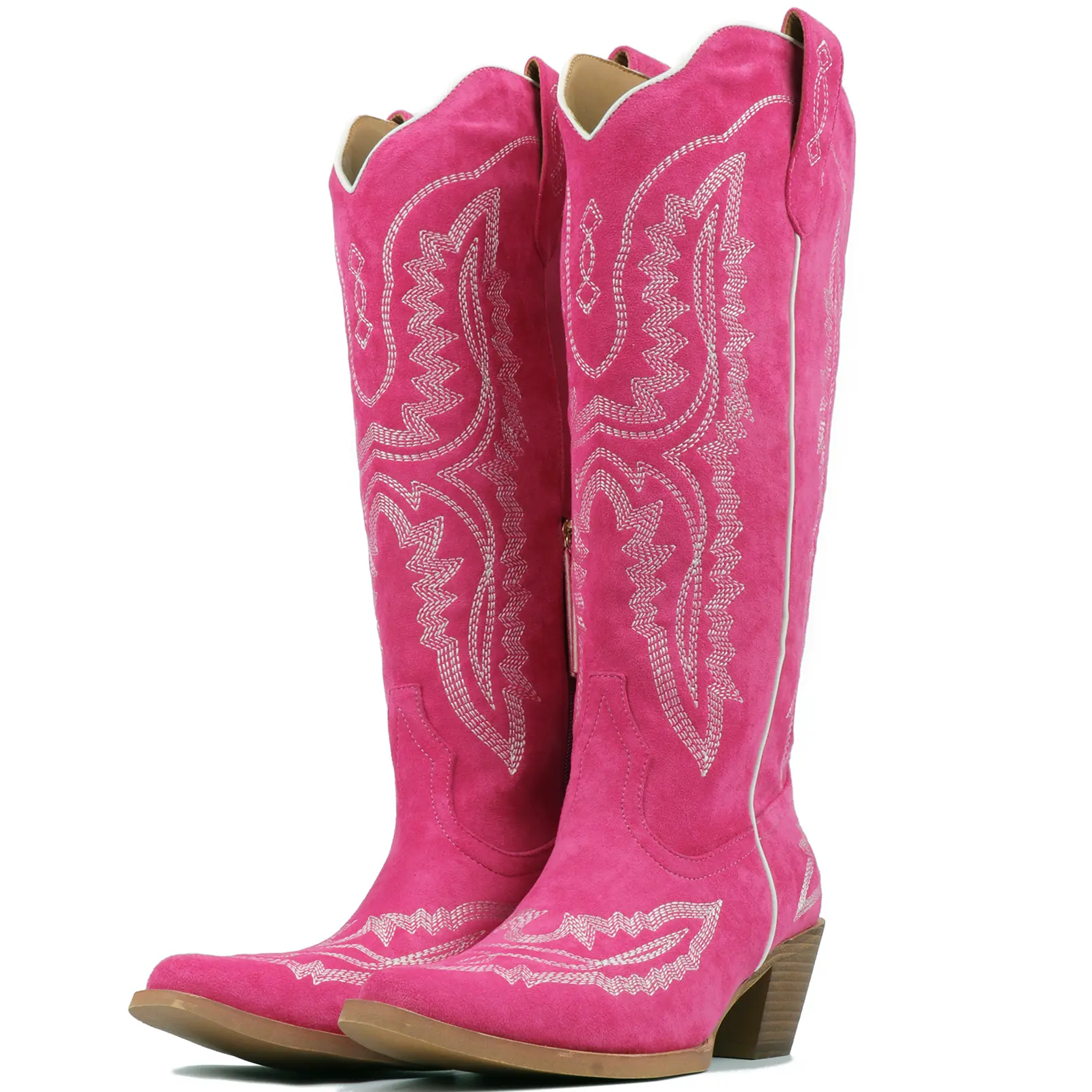 Cowboy Boots For Women Knee High BootsPointy Toe Women's Western Boots Chunky Heel Cowgirl Boots