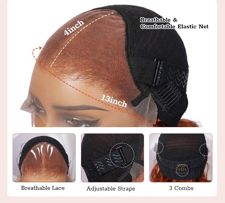 [Spring 2026] Alipearl Hair Copper Color Pre Cut Ready to Go Glueless Wig Body Wave Pre Plucked 5x7 Lace Closure Wig 13x4 Lace Frontal Wig