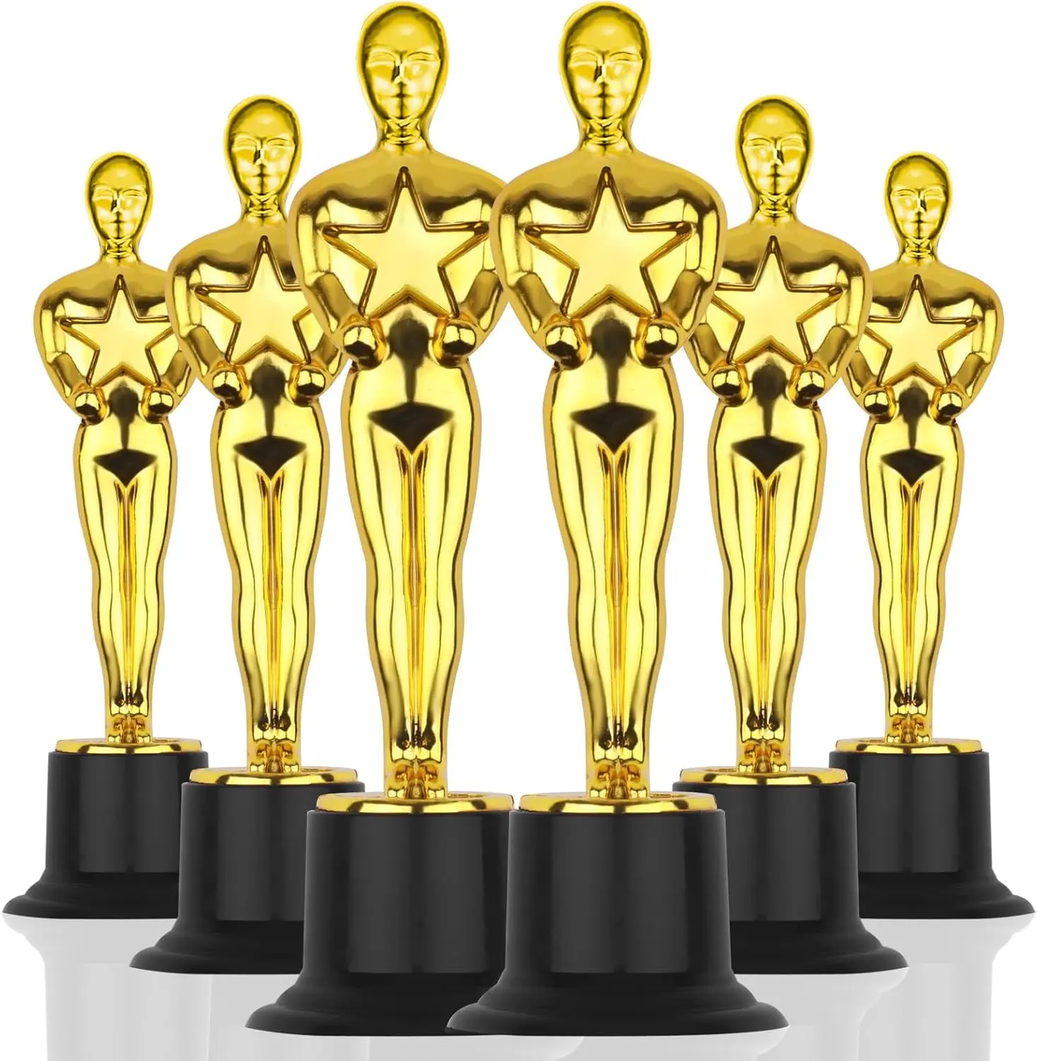 Gold Award Trophies，Gold Award Statues, Pack of 6 Mini Trophies, Plastic Trophy Award for Competition,Events, Sports, Party Decorations,Award Ceremony and Appreciation Gift
