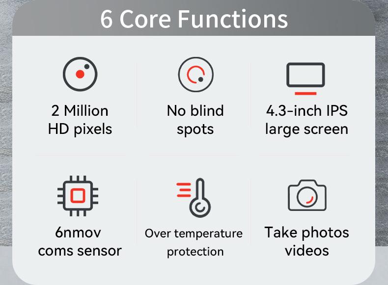 Two-Way Articulating Borescope with Light HD Inspection Endoscope Camera 8mm 1080P 8 LEDs 1m Cable Flexible Mechanic Fiber Optic Snake Scope Cam for Wall Automotive Engine Inspection Alternator Tester