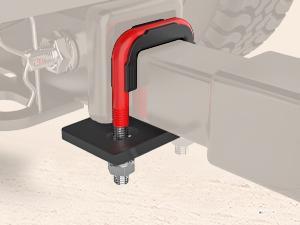 Nilight Trailer Hitch Tightener for 2 Inch Hitches Mount Anti Rattle Heavy Duty Steel with Rubber Cover Red U Bolt Matte Black Plate Electrophoresis Anti-Rust Triple Protective