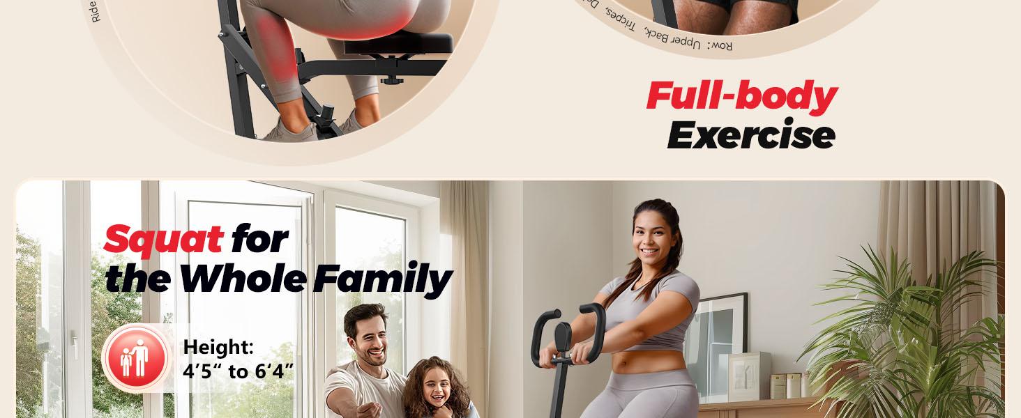 FEIERDUN Squat Machine for Home, 3 Resistance Levels, Glute Trainer & Rowing, Foldable, Easy Setup, 330 LBS Capacity, Full Body Workout, Strength & Balance #SpringStatements FEIERDUN Squat Machine for Home, 3 Resistance Levels, Glute Trainer & Rowing, Foldable, Easy Setup, 330 LBS Capacity, Full Body Workout, Strength & Balance #SpringStatements