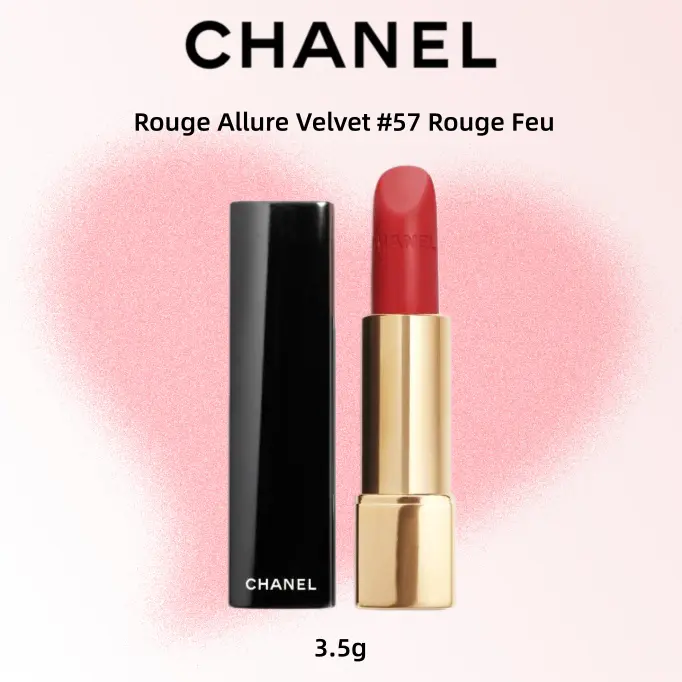Chanel Rouge Allure Velvet #57 Rouge Feu Lipstick 3.5g - Luxurious Velvet Finish