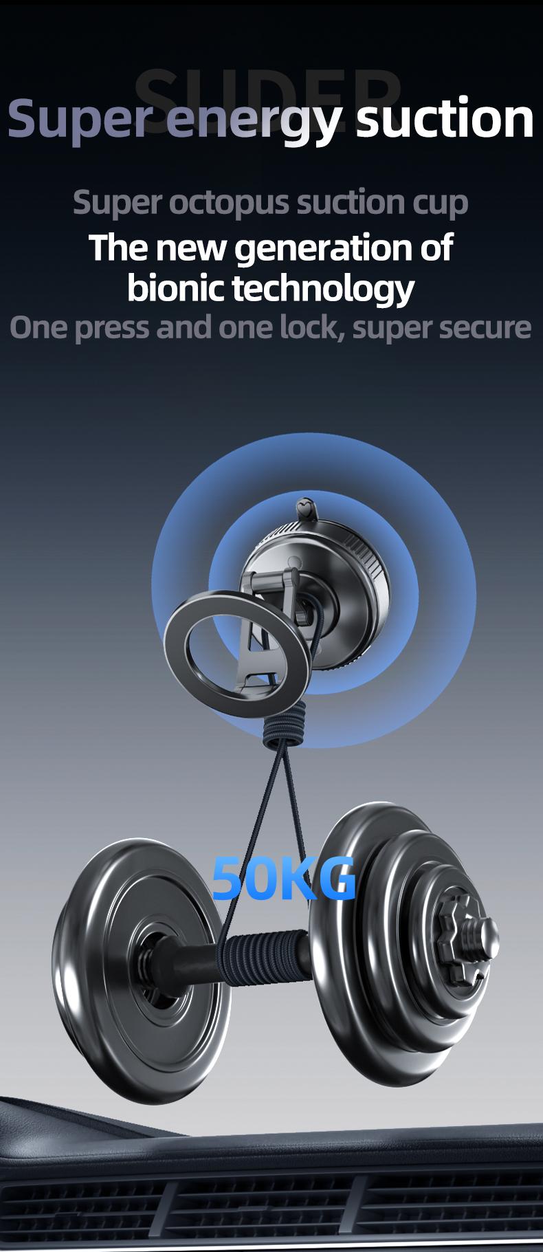 Magnetic Phone Holder with Magsafe, 360° Rotating Adjustable Car Phone Mount, Compact Size, Convenient Car Installation, Compatible with Android/Samsung Mobile Phones and iPhone 17 16 15 14 13 12 Series