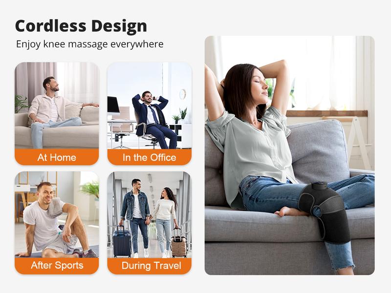 Medcursor Knee Massager with Heat, Adjustable Red Light Therapy Knee Elbow Massager with 3 Vibration Modes, 5 Heating Levels, Gift Lightweight Comfort