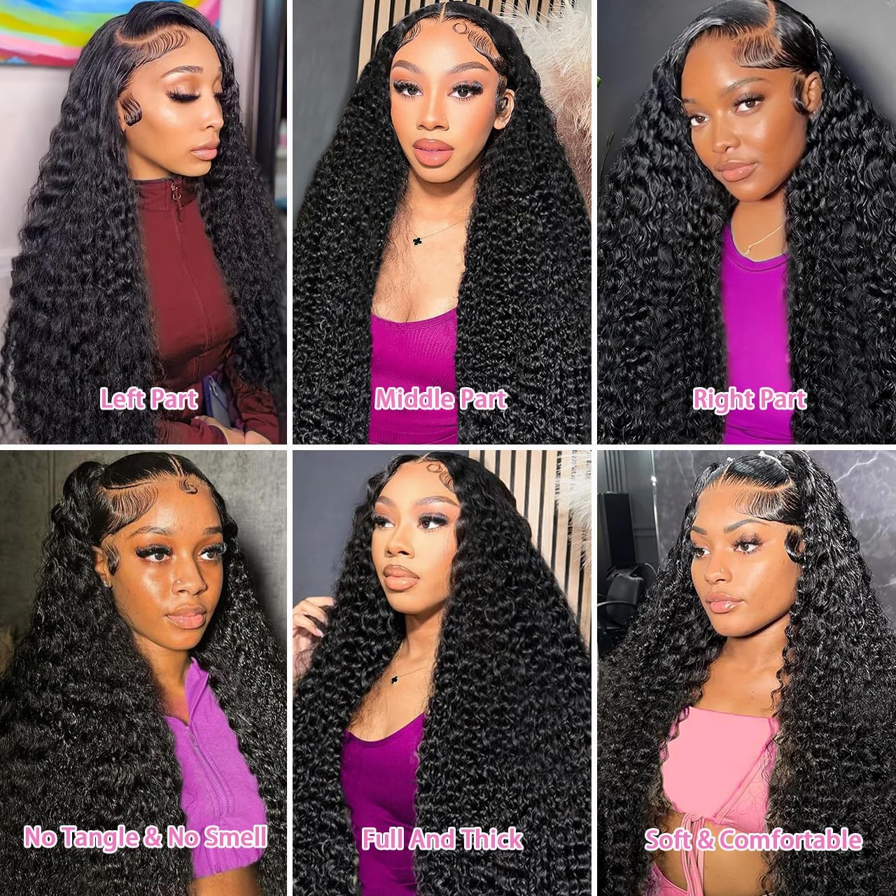 Bling Hair Deep Wave Frontal Wig 13x4 13x6 HD Lace Front Wig 180% Deep Curly Transparent Lace Frontal Human Hair Wigs For Women PrePlucked Lace Hairline Natural Color