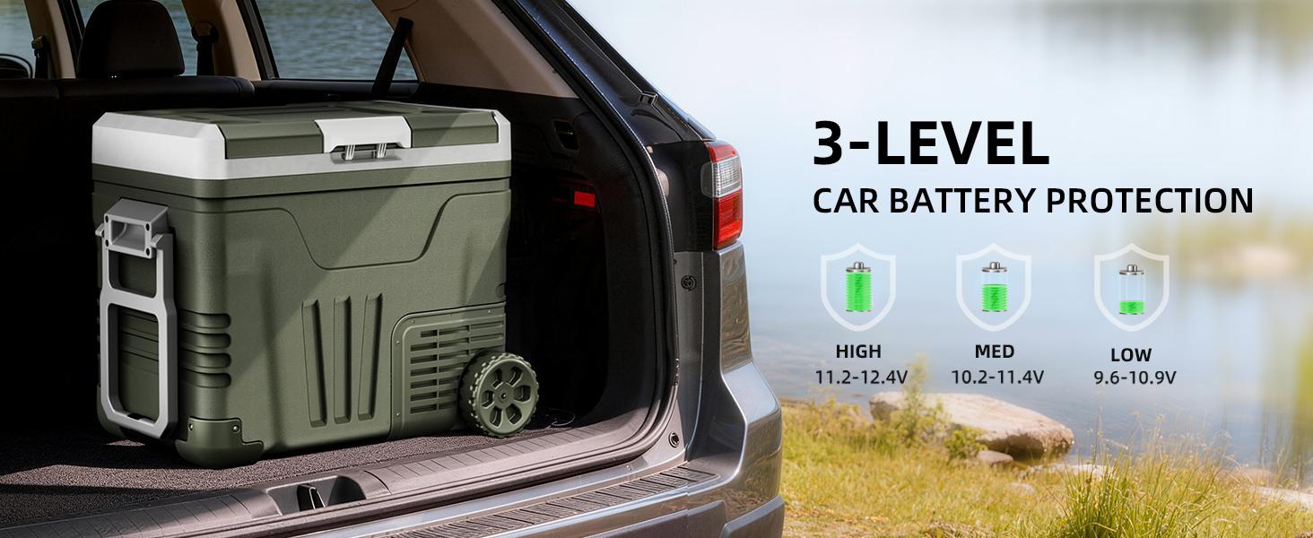 Antarctic Star 12V Portable Refrigerator 50L, 12/24V DC & 100-240V AC, Compressor Fridge Freezer for Car Camping Travel Boat, APP Control, -4°F to 68°F, Electronic Touch Screen，Green