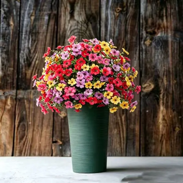 Lightweight Artificial Daisy Flower Bouquet with Eucalyptus & Boxwood Greenery, Weatherproof Waterproof Plastic Faux Plants, Indoor-Outdoor Home Decor for Garden Patio Accent, Flowers