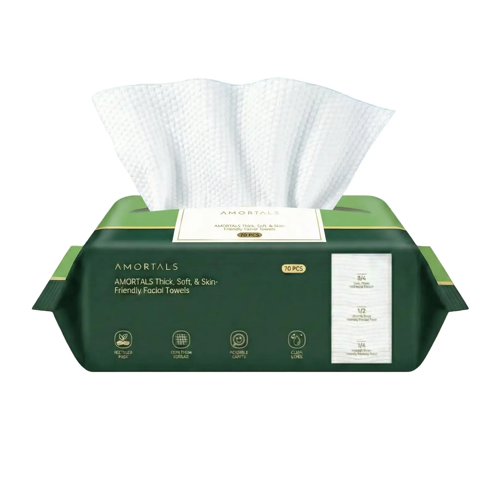 Disposable Face Towels, 70 Pcs Set - Thick 80g Soft & Highly Absorbent Towelettes for Daily Skincare, Breathable, Dry & Wet Use, Disposable Face Towelette, Single Use Tissues, Portable, Skin-Friendly, Super Absorbent, Regenerated Cellulose Fiber, Lightwei