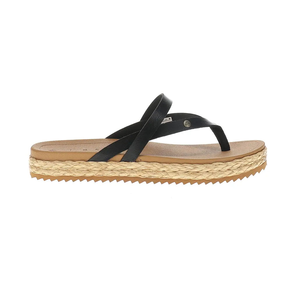 Reef Womens Vista Carmen Espadrille Platform Casual Sandals Casual Low Heel 1-2" - Black