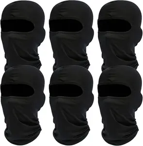 Pack Of 6 Black Ski Mask Cover Balaclava Full Face Mask Summer Face Cover Windproof Balaclava for Men Women Outdoor Sports