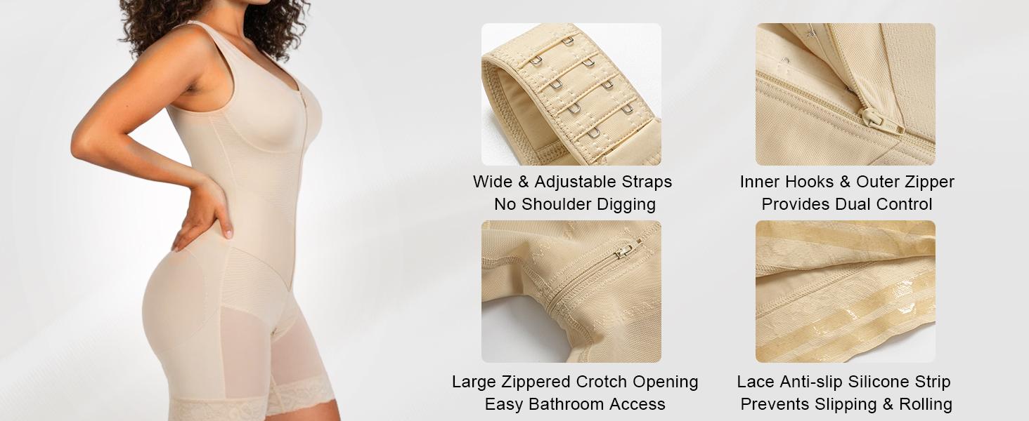 SHAPERX Sculpting Tummy Control Fajas Colombianas for Women Moldeadoras Shapewear with V-shape Sculpting Elastic Band