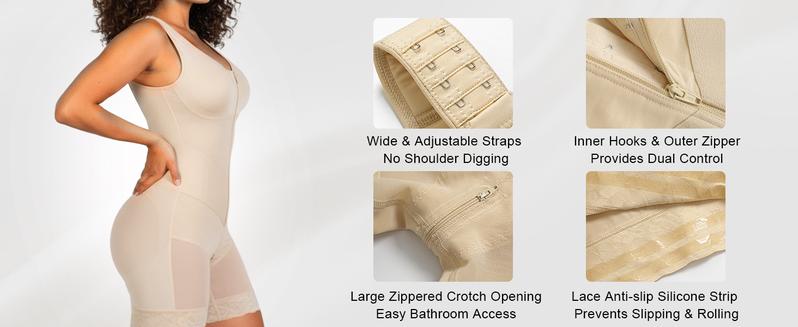 SHAPERX Sculpting Tummy Control Fajas Colombianas for Women Moldeadoras Shapewear with V-shape Sculpting Elastic Band