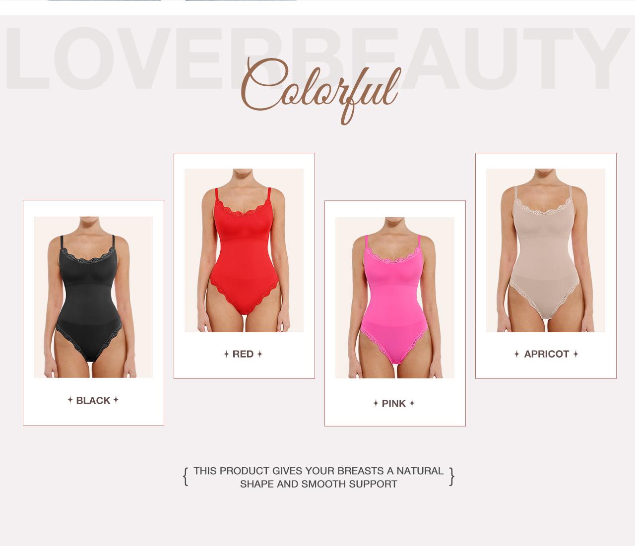 FeelinGirl Women's Lace Bodysuits U Neck Sleeveless Thong Shapewear Seamless Body Suits Tops Leotard