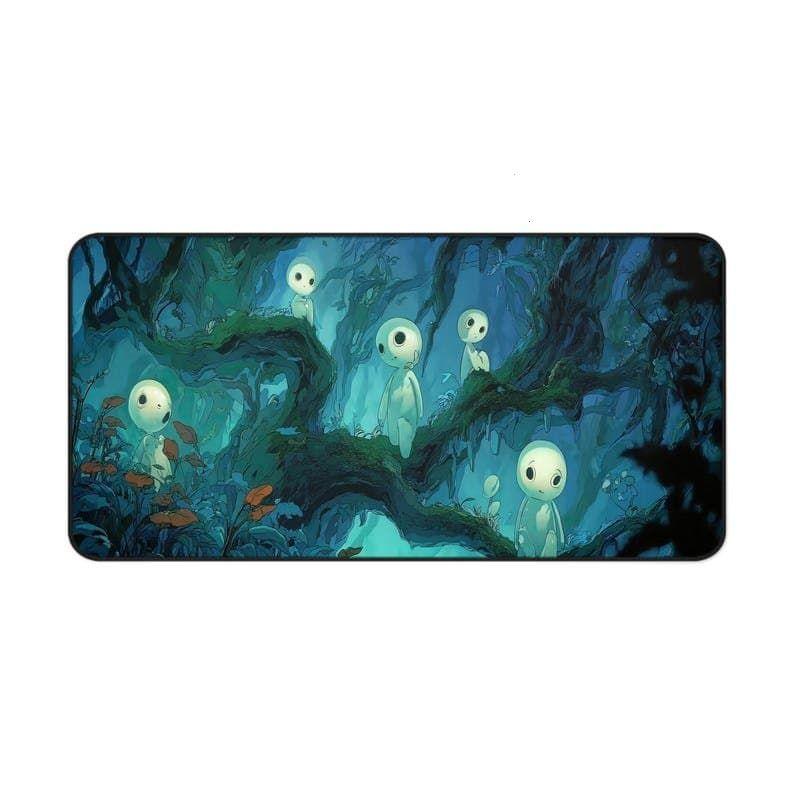 Anime Forest Spirit Desk Mat, XXL Aesthetic Gaming Mouse Pad, Anime Inspired Desk Mat, Magical Forest Extended Keyboard Pad For Cozy Setups