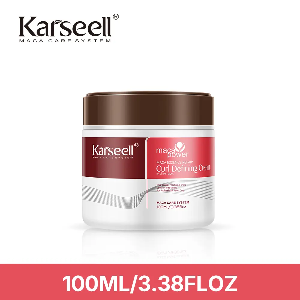 Karseell Curl Defining Cream for Wavy, Curly and Coily Hair, Leave-In Styling Cream to Help Control Frizz, Define Soft Curls and Add Shine, 100 mL / 3.38 oz