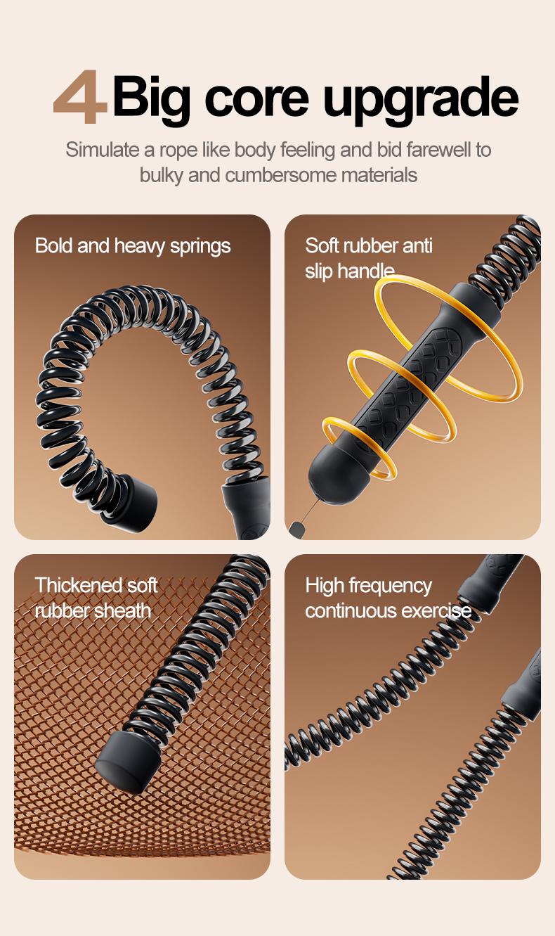 IPO Cordless Battle Ropes for Home Gym Weighted Workout Ropes for HIIT No-Jump Full-Body Exercise Ideal for Men Women Fitness Equipment Festival Gift 1625g 48x30x5cm Workout Training Equipment