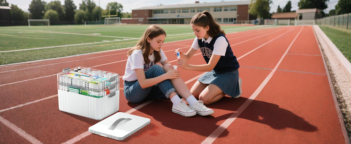 3-Tier Large Capacity Medicine Organizer Box with Removable Trays, Lockable Design & Carry Handle for Home First Aid