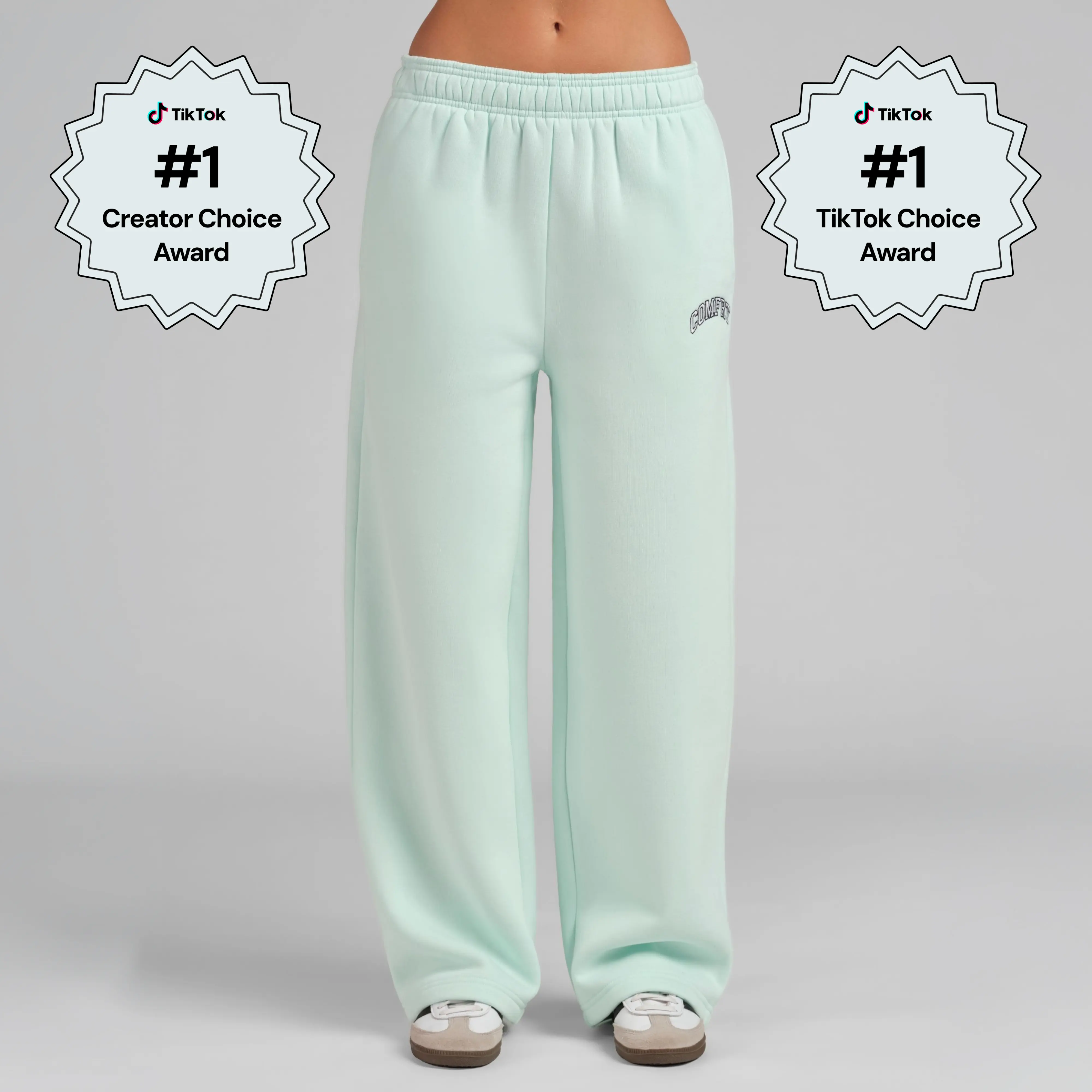 Comfrt | Varsity Straight Leg Sweatpants | Collegiate Style Embroidered Logo Sweatpants