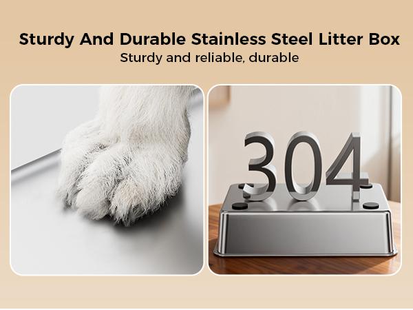 Spring Special: GTplayer XXL Stainless Steel Cat Litter Box (20L with Lid). High-sided, leak-proof design. Includes mat & scoop. Odor-resistant, easy-clean, non-stick surface. XL size for large cats & multi-cat homes.