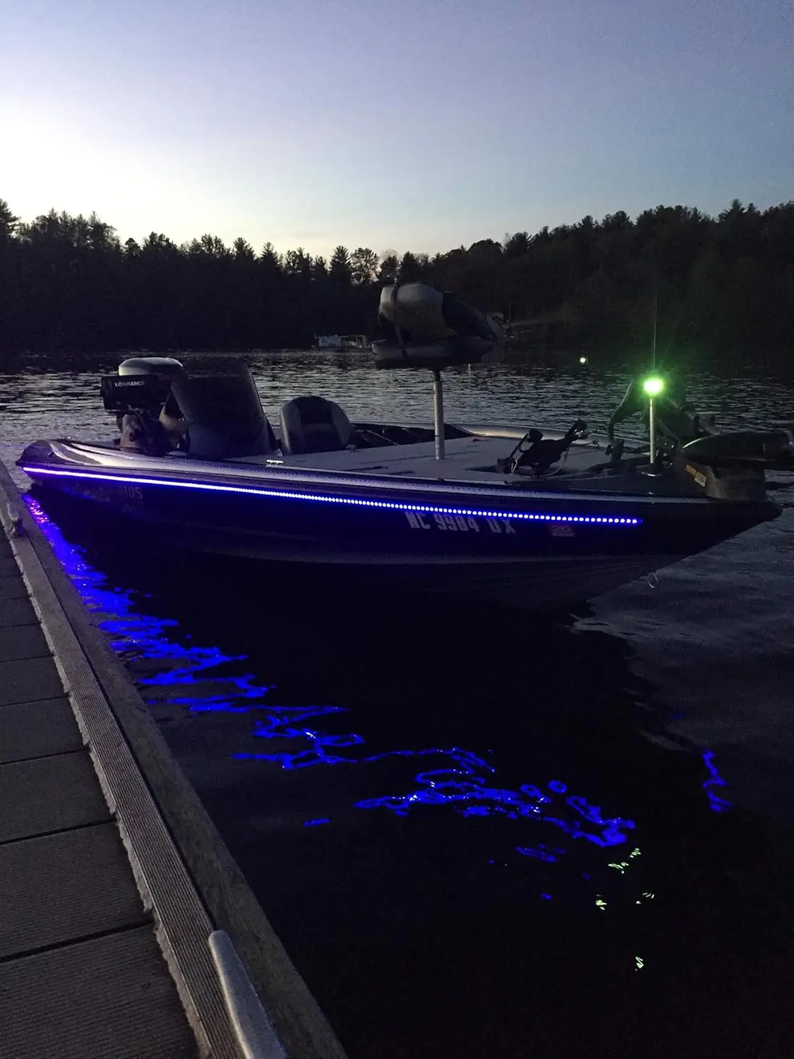 Bright Night 20 Foot UV LED Strip, Hight Quality Black Fishing Light, Fluorescent, Florescent, Ultraviolet Boat bass Fishing 12v dc Priority Shipping Pontoon Kayak John Boat Florescent line Glow