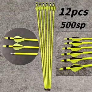 12PCS Carbon-mixed arrow 500sp id6.2 od7.8 Outdoor Practice Competition Compound Bow Recurve Bow Sports goods