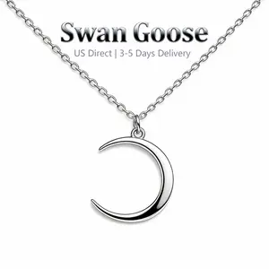 S925 Sterling Silver Moon Pendant Necklace - Vintage Bohemian Design, Great Fashion Accessories for Men And Women to Music Festivals, a Wonderful Gift, Festive Jewelry.