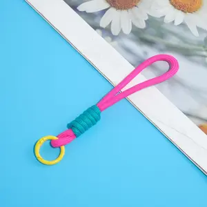 1 piece, random color, color-blocked phone lanyard keychain, multi-color versatile anti-loss key chain, phone charm, keychain bag accessory rope