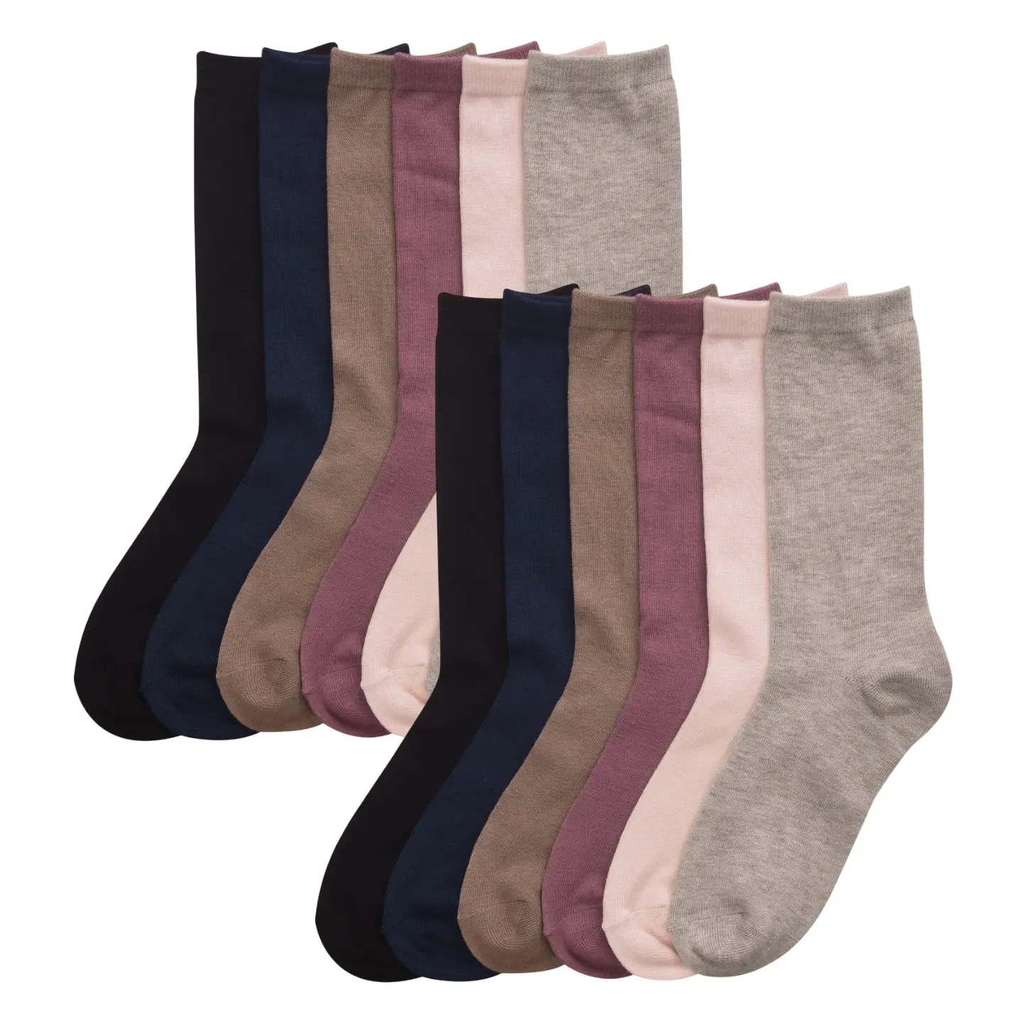 12 Pairs Crew Socks Premium Mid-Calf Socks Athletic Casual Soft Thin Lightweight Cozy Comfy Stretchy Outdoor Daily Wear Socks for Women Assorted Pack