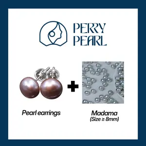 【Pearl Earrings】+Akoya Madama –  Strong Luster Seawater One piece