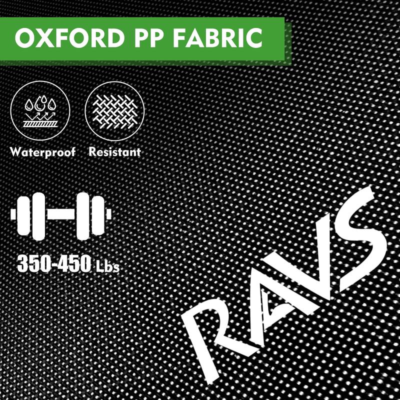 RAVS 40" Mini Trampoline Foldable for Adults 450LBS Fitness with Bungees Adjustable Bar Sturdy Steel Frame 5-Level Height-Adjustable Handrail Easy Assembly Indoor Outdoor