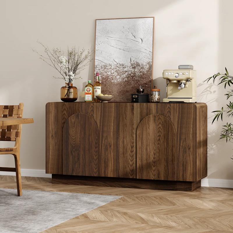【Valentine's Day gift】ONBRILL Gorgeous 31.5"/60" Buffet Cabinet Sideboard with Storage, Modern INS Coffee Bar Cabinet with Doors, Farmhouse Storage Cabinet with Adjustable Shelves for Living Room Kitchen Hallway,Bedroom Furniture,Christmas Gift