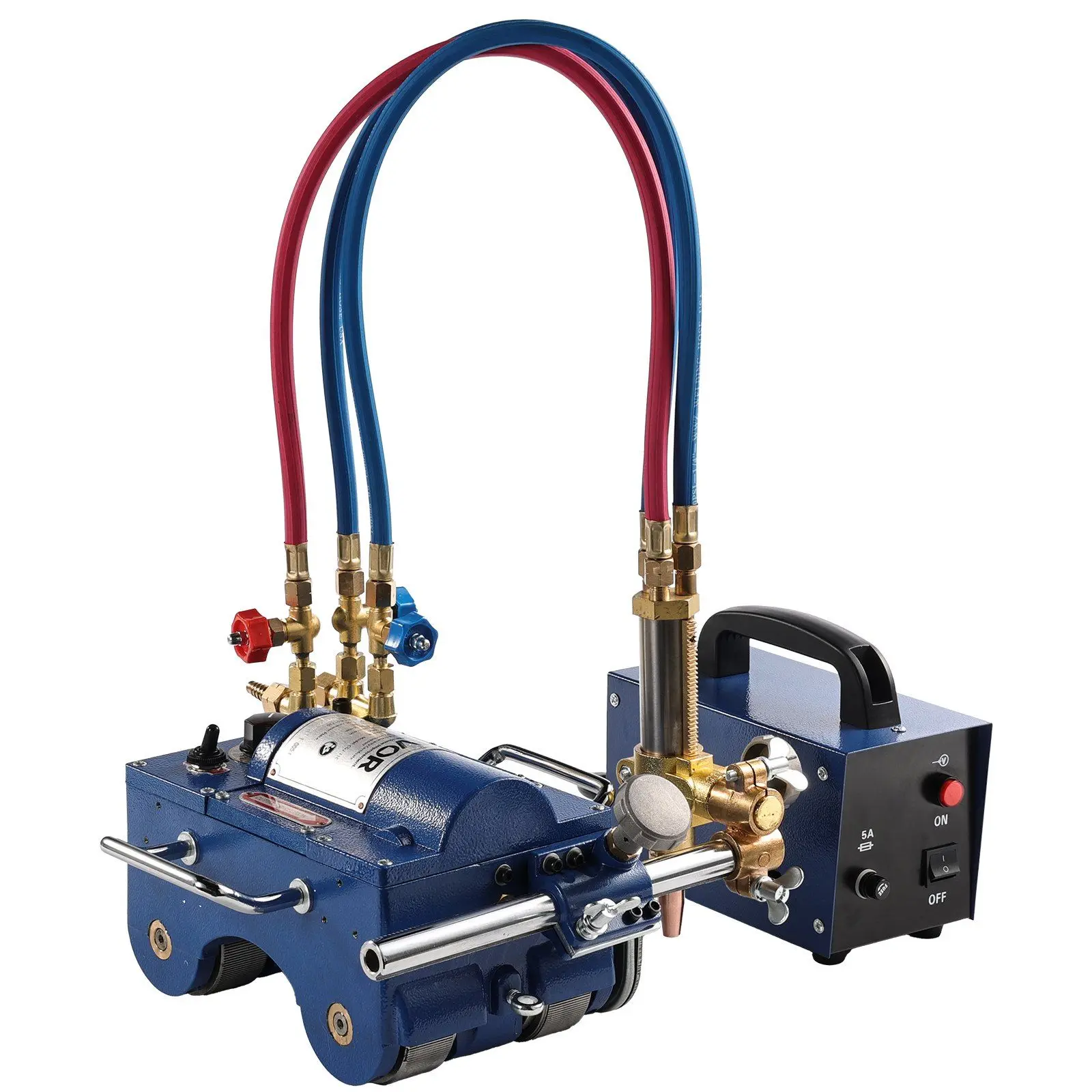 VEVOR Electromagnetic Gas Cutting Machine (EMG Cutter), 0.2"-4" Thick Metal Pipe Cutter with Pipe Clamps, 3 Copper Cutting Tips, 2 Magnetic Wheel Sets, Safety Hooks, 2"-30"/Min Adjustable Speed & Angle for Oil Industry