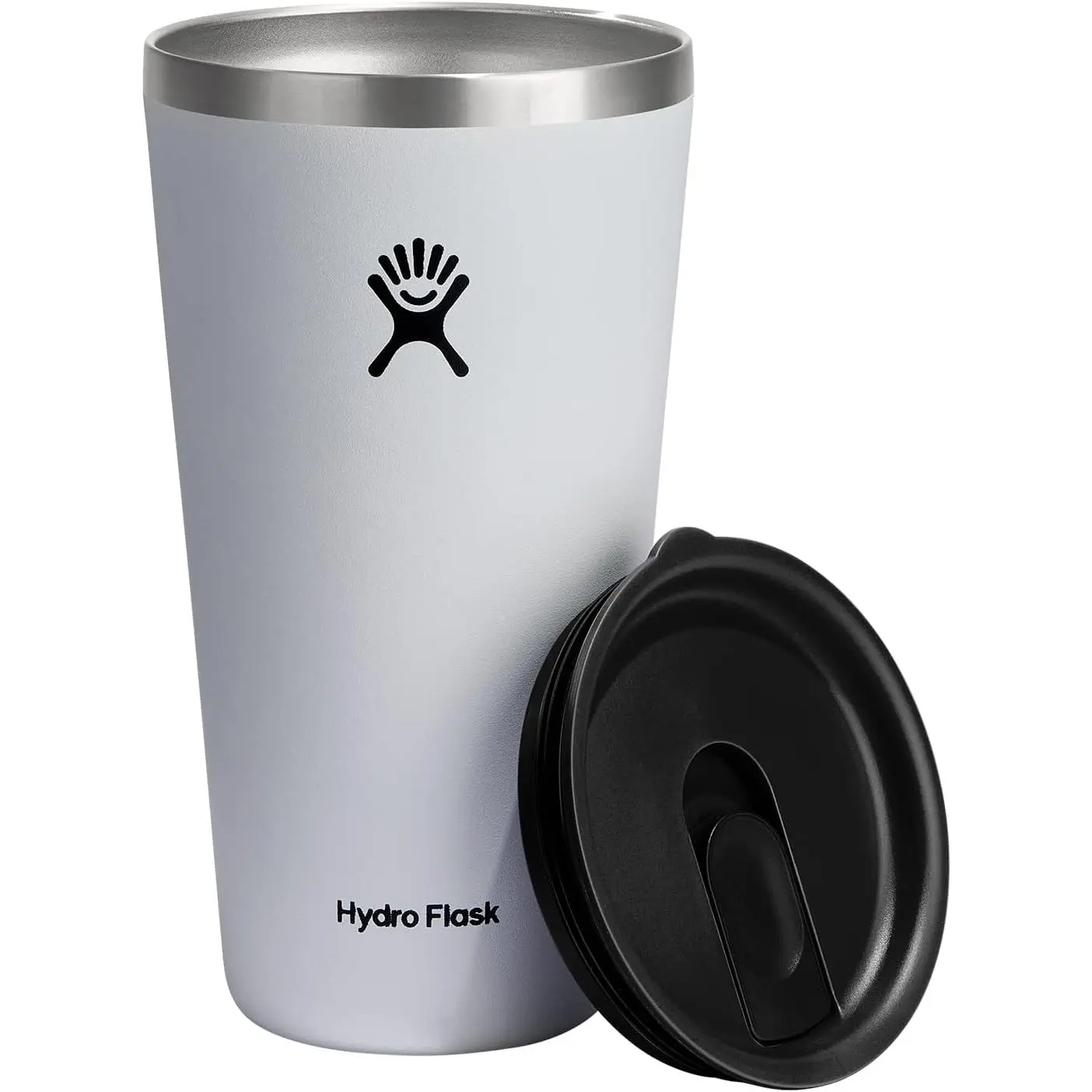 Hydro Flask All Around Stainless Steel Tumbler - 28oz, Double Wall, Leak-Proof Press-In Lid, Modern Design - White T28CPB110, for Adults, None Filter Feature