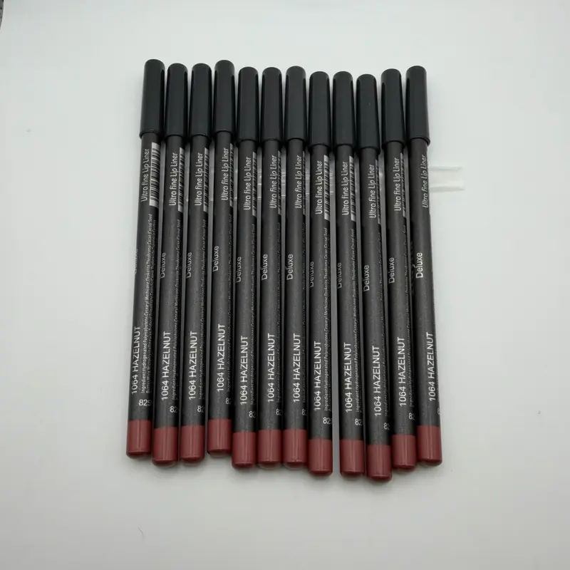 12-Pc Italia Deluxe Ultra Fine Lipliner Set - Creamy Velvet, Smooth Cosmetic Makeup in Hazelnut, Chocolate, Brown, Hot Cocoa Shades