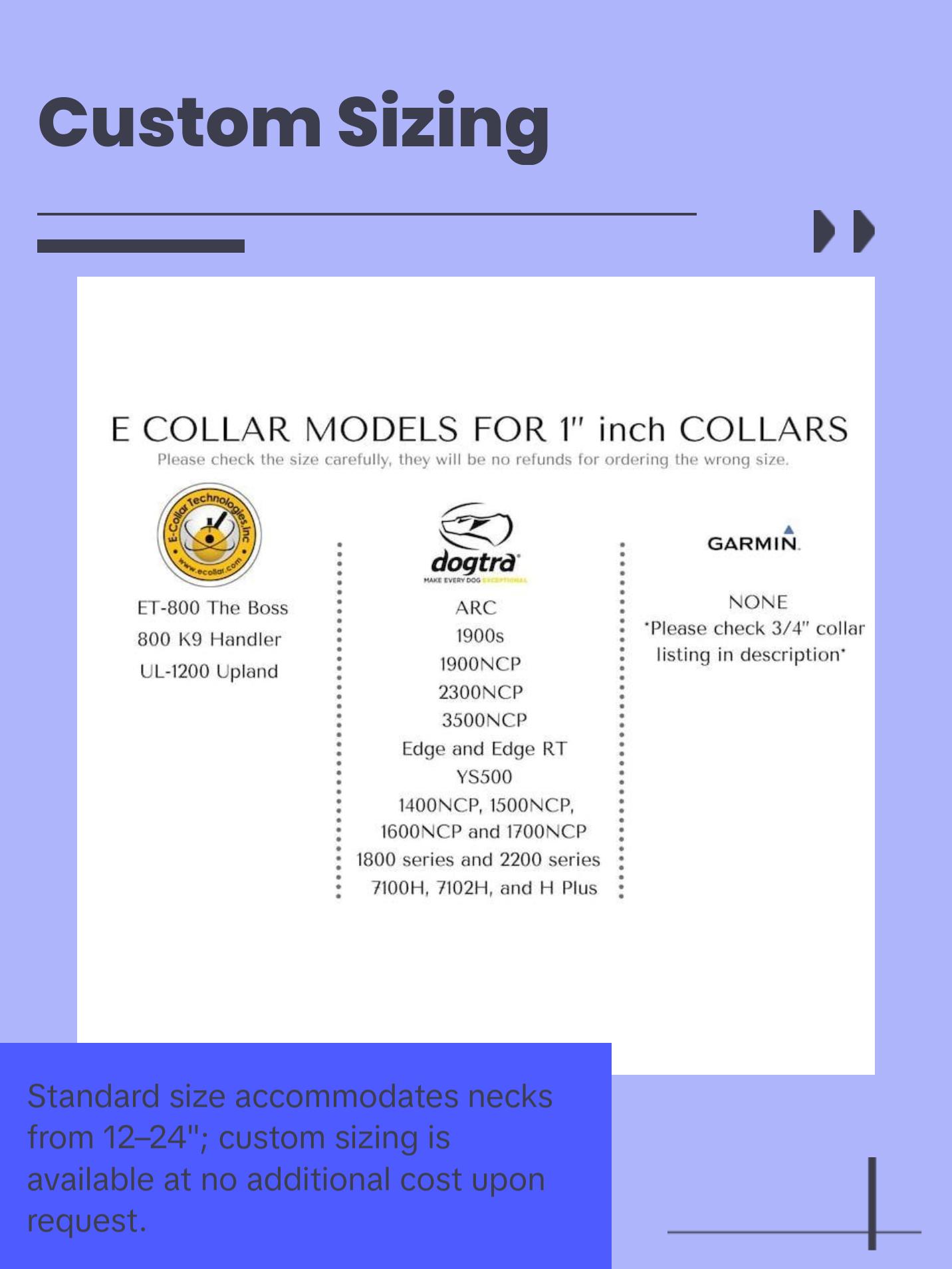 E-Collar Bungee Strap – 1" BioThane® Replacement Collar for Dogtra, Garmin & E-Collar Technologies, Waterproof & Handmade in USA