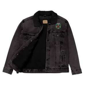 I Am Rooting: Dominica Unisex denim sherpa jacket