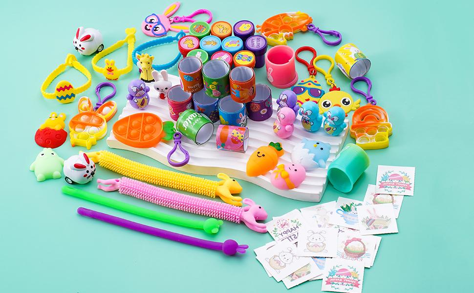 100 Pcs Easter Egg Fillers & Basket Stuffers for Kids – Boys & Girls Easter Party Favors, Classroom Prizes, Goodie Bags, Easter Egg Hunt Toys & Gifts