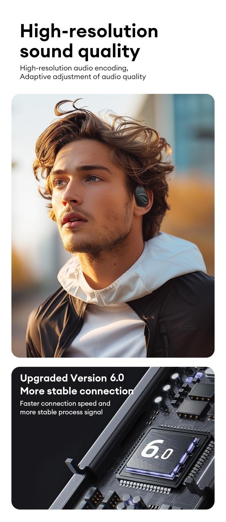 HYUNDAI X15 Ultra Bible Prayer Wireless Headphones with Bluetooth 6.0, App-Based Prayer & Scripture Audio, OWS Waterproof Sport Design, Noise Reduction, Built-in Mic, Audio Earbuds for Music & Phone Calls, Compatible with Android & iOS