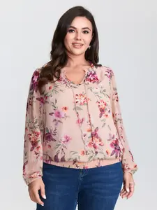【Summer Turn-Up】【Neck-Lengthening】BlOOMCHIC Plus Size Soft Romance Stretchy Hem Women's Blouse [1x-6x] 2026 Summer Pick for Mother's Day