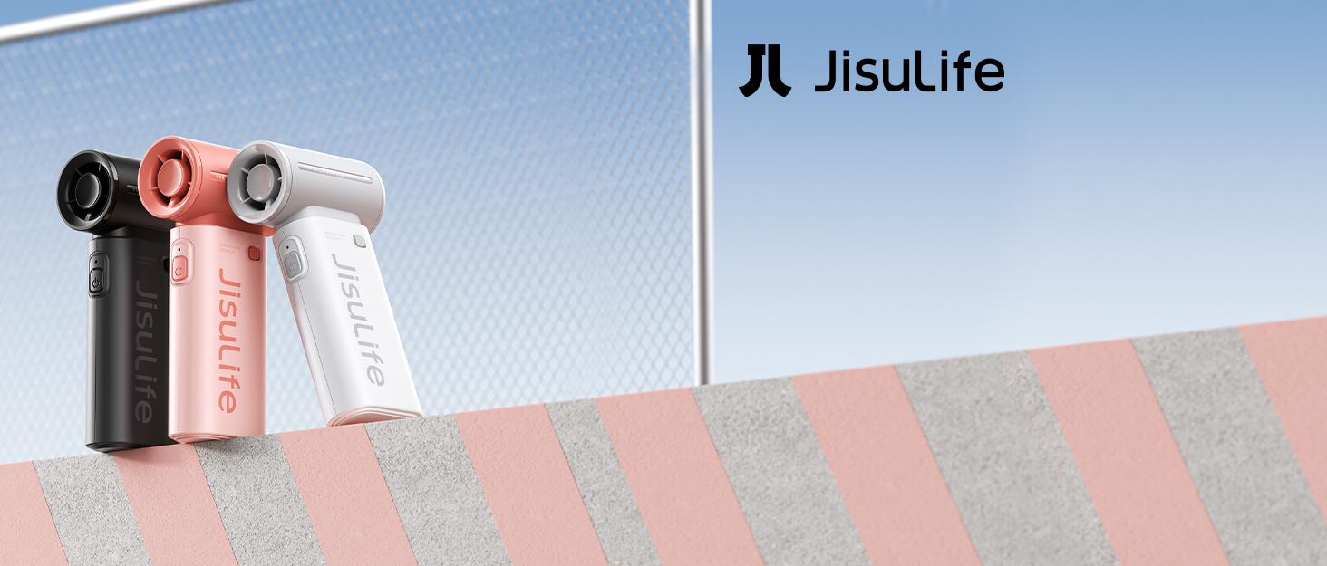 JISULIFE Mini Portable Fan 5000mAh USB 5 Wind Speeds 3.5-18 Hours Compact Travel Friendly with Lanyard for Outdoor Use