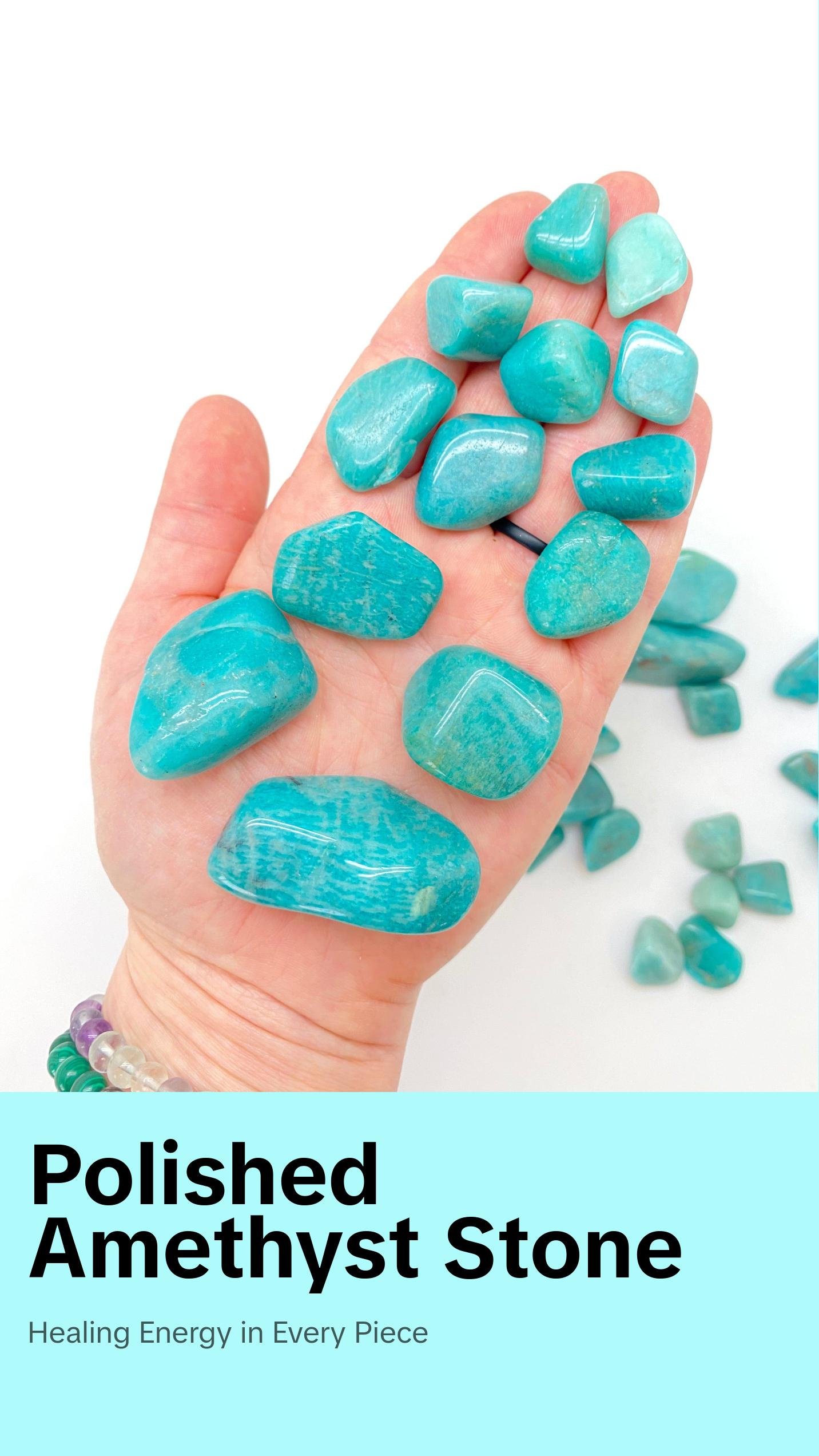 Amazonite Tumbled Stone - Polished Natural Amazonite Crystal Amazonite Tumbled Stone - Polished Natural Amazonite Crystal
