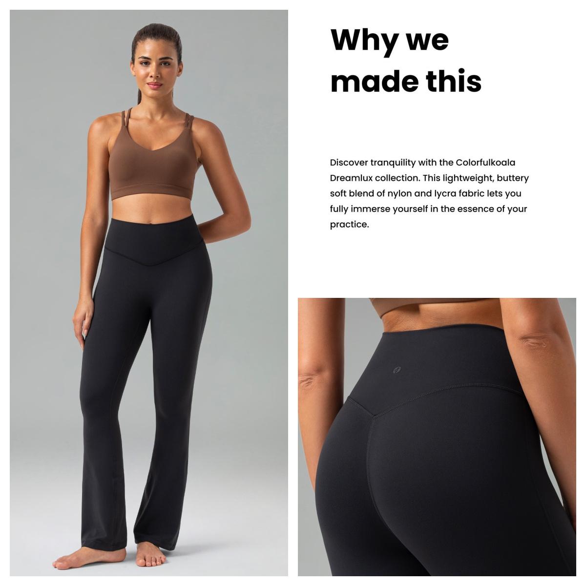 Colorfulkoala Dreamlux No Front Seam Mini Flare Leggings for Women, Seamless High Waisted Buttery Soft Yoga Pants Activewear