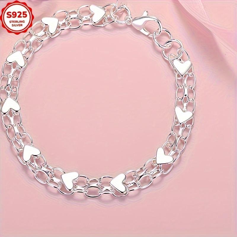 925 Sterling Silver Bracelet - Hypoallergenic, Durable & Perfect For Couples, Everyday Accessory|Boho Style|Hypoallergenic Bracelet bangle high  appearance  bracelet popular gift