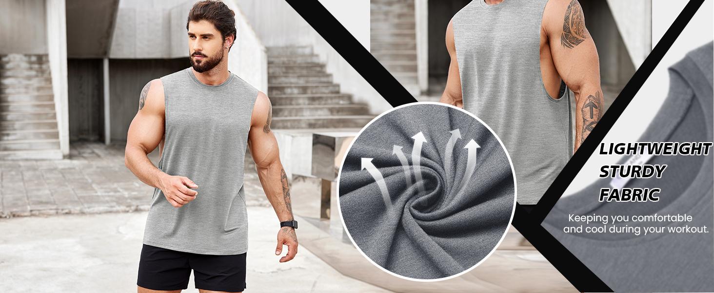 COOFANDY Men Workout Tank Top 2 Pack Gym Bodybuilding Sleeveless Muscle T Shirts