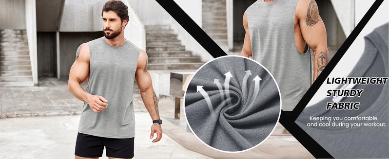 COOFANDY Men Workout Tank Top 2 Pack Gym Bodybuilding Sleeveless Muscle T Shirts