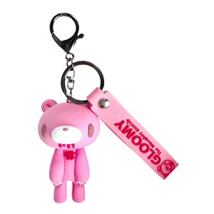 Gloomy Bear Bloody Bear 3D Silicon Pink Figure Keychain