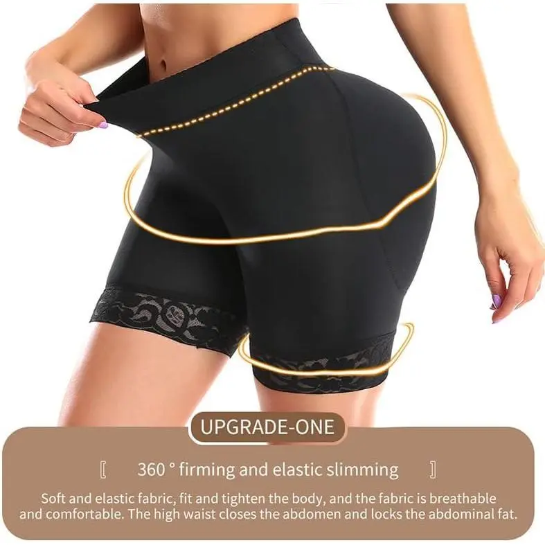 Women's Large Pads Butt Lifting Panties Hip Padded Sculpting Body Shaper Seamless Underwear Fake Ass Corset Briefs Shapewear Basic Black Minimalist